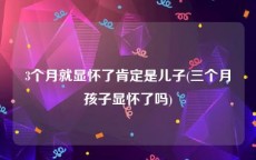 3个月就显怀了肯定是儿子(三个月孩子显怀了吗)