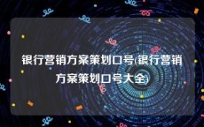 银行营销方案策划口号(银行营销方案策划口号大全)