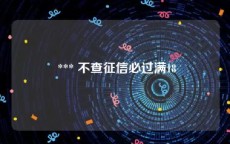  *** 不查征信必过满18