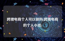 跨境电商个人可以做吗(跨境电商的个人小结)