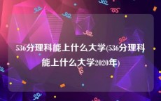 536分理科能上什么大学(536分理科能上什么大学2020年)