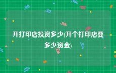 开打印店投资多少(开个打印店要多少资金)