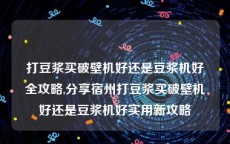 打豆浆买破壁机好还是豆浆机好全攻略,分享宿州打豆浆买破壁机好还是豆浆机好实用新攻略