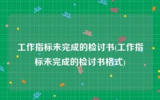 工作指标未完成的检讨书(工作指标未完成的检讨书格式)