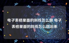电子表格里面的斜线怎么做 电子表格里面的斜线怎么做出来