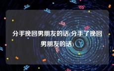 分手挽回男朋友的话(分手了挽回男朋友的话)
