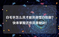 白毛衣怎么洗才能洗得雪白如新？快来掌握这些洗涤秘诀！