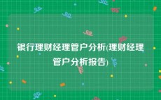 银行理财经理管户分析(理财经理管户分析报告)