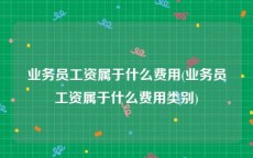 业务员工资属于什么费用(业务员工资属于什么费用类别)