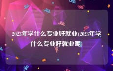 2023年学什么专业好就业(2023年学什么专业好就业呢)