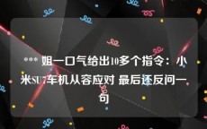  *** 姐一口气给出10多个指令：小米SU7车机从容应对 最后还反问一句