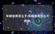 车险业务怎么干(车险业务怎么干的快)