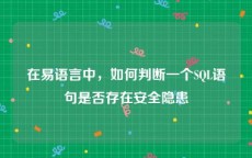 在易语言中，如何判断一个SQL语句是否存在安全隐患