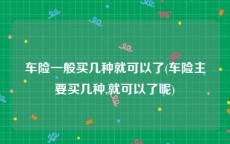 车险一般买几种就可以了(车险主要买几种,就可以了呢)