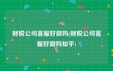 财税公司客服好做吗(财税公司客服好做吗知乎)