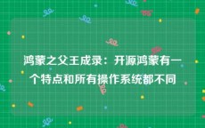 鸿蒙之父王成录：开源鸿蒙有一个特点和所有操作系统都不同