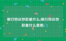 银行协议存款是什么(银行协议存款是什么意思)