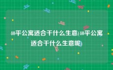 40平公寓适合干什么生意(40平公寓适合干什么生意呢)