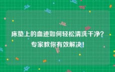 床垫上的血迹如何轻松清洗干净？专家教你有效解决！