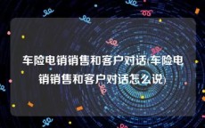 车险电销销售和客户对话(车险电销销售和客户对话怎么说)