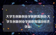 大学生创新创业学前教育项目(大学生创新创业学前教育项目经济效益)