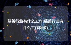 慈善行业有什么工作(慈善行业有什么工作岗位)