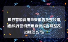 银行营销费用自查报告及整改措施(银行营销费用自查报告及整改措施怎么写)