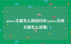 iphone主题怎么换回白色(iphone白色主题怎么设置)