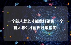 一个新人怎么才能做好销售(一个新人怎么才能做好销售呢)