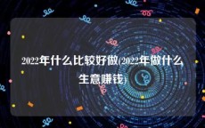 2022年什么比较好做(2022年做什么生意赚钱)
