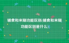 辅食和米糊功能区别(辅食和米糊功能区别是什么)