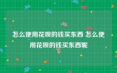 怎么使用花呗的钱买东西 怎么使用花呗的钱买东西呢