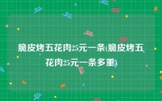 脆皮烤五花肉25元一条(脆皮烤五花肉25元一条多重)