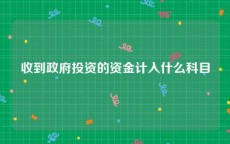 收到政府投资的资金计入什么科目