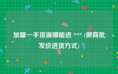 加盟一手货源哪能进 *** (微商批发价进货方式)