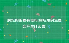 腐烂的生姜有毒吗(腐烂后的生姜会产生什么毒)