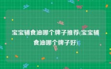宝宝辅食油哪个牌子推荐(宝宝辅食油哪个牌子好)