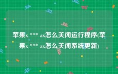 苹果x *** ax怎么关闭运行程序(苹果x *** ax怎么关闭系统更新)