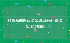 抖音充值的钱怎么退出来(抖音怎么1比1充值)