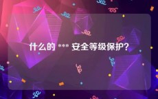什么的 *** 安全等级保护？