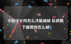 小肚子长肉怎么才能减掉 肚脐眼下面赘肉怎么减