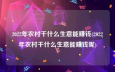 2022年农村干什么生意能赚钱(2022年农村干什么生意能赚钱呢)