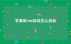 手里就1000块钱怎么创业