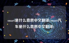 smart是什么意思中文翻译(smart汽车是什么意思中文翻译)