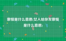 傲慢是什么意思(女人给你发傲慢是什么意思)