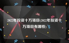 2022年投资十万项目(2022年投资十万项目有哪些)