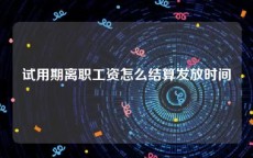 试用期离职工资怎么结算发放时间