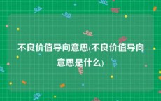 不良价值导向意思(不良价值导向意思是什么)