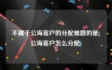 不属于公海客户的分配难题的是(公海客户怎么分配)