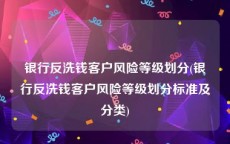 银行反洗钱客户风险等级划分(银行反洗钱客户风险等级划分标准及分类)